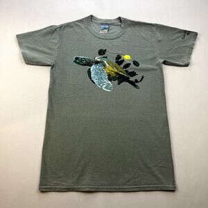 Hawaii Sea Turtle T-Shirt Adult Small Green Snorkel Bobs Beach Scuba Dive Island